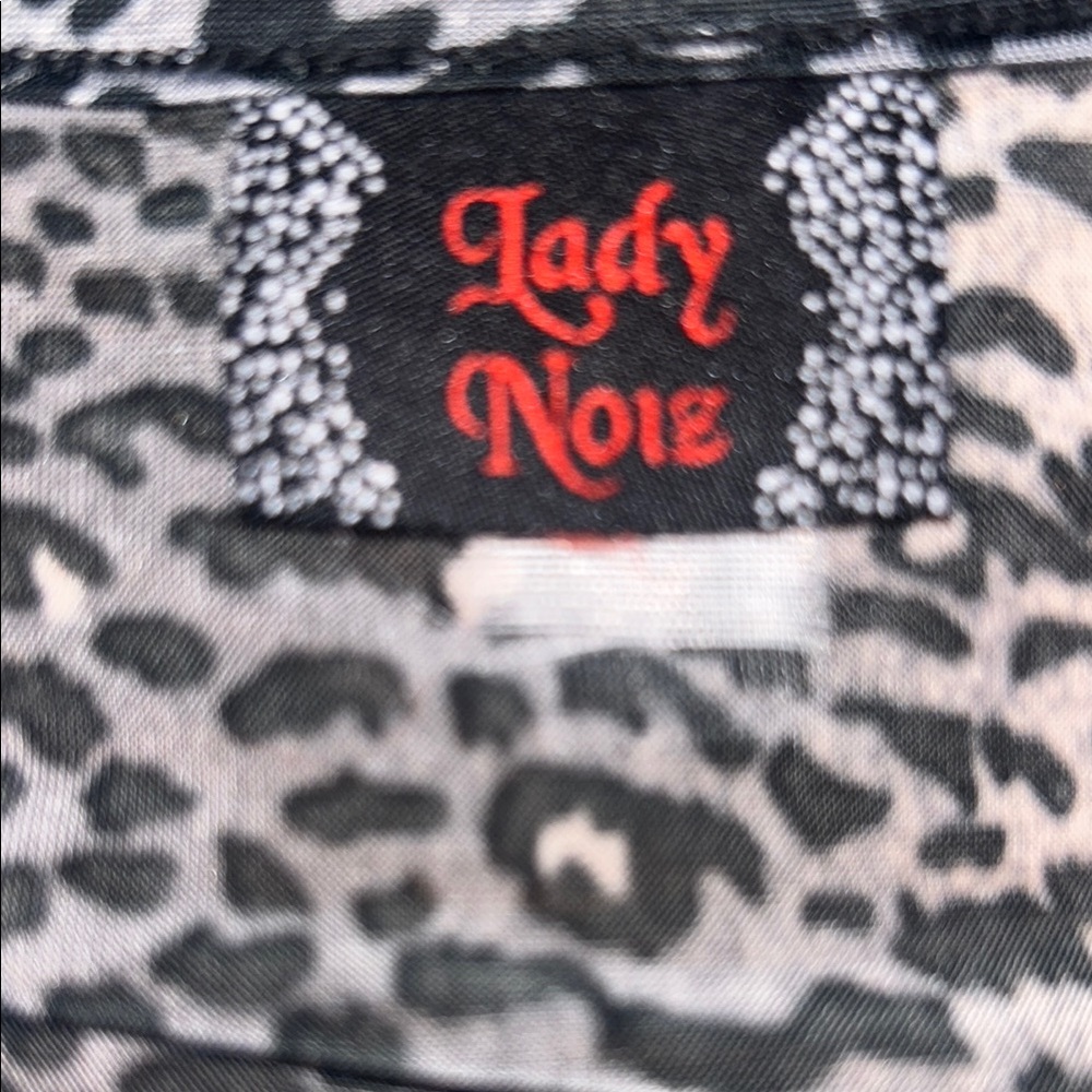 Leopard Print V-Neck Dress with Metallic Bling Size Medium by Lady Noiz - Picture 7 of 10